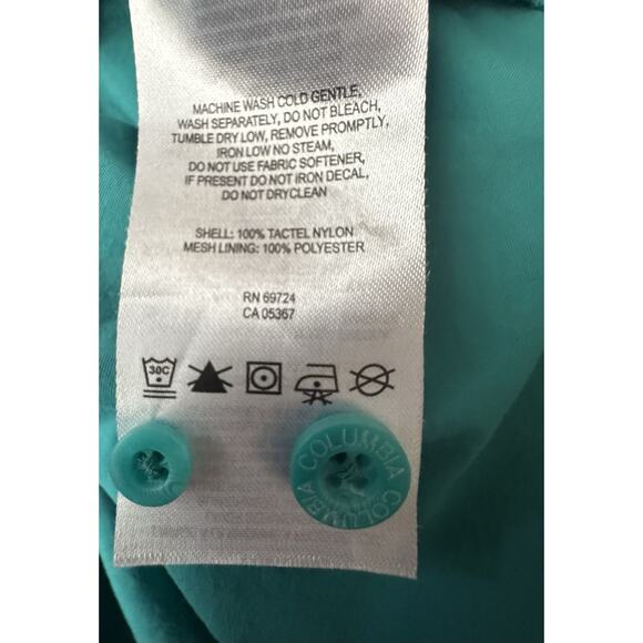 Columbia PFG Shirt Women's Teal Green Short Sleeve Vented Fishing Hiking Size L - Picture 10 of 10
